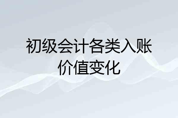 初级会计各类入账价值变化