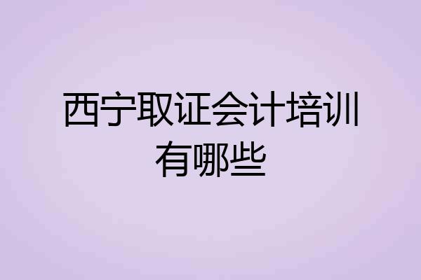 西宁取证会计培训有哪些