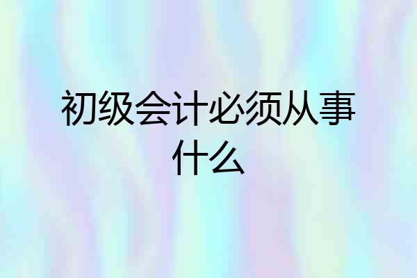 初级会计必须从事什么