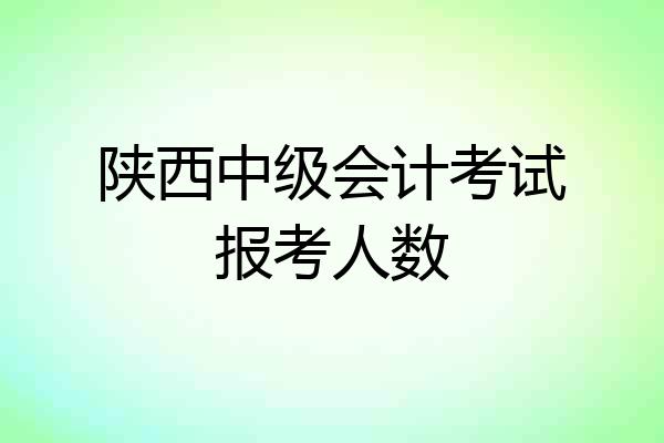 陕西中级会计考试报考人数