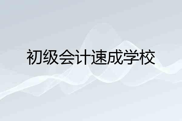 初级会计速成学校