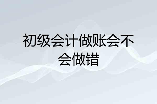 初级会计做账会不会做错