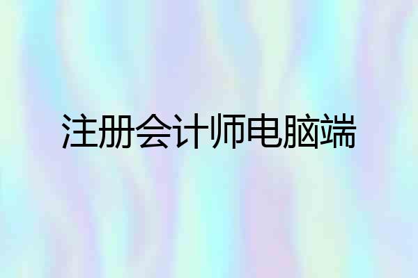 注册会计师电脑端