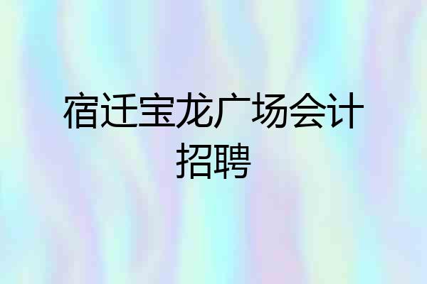 宿迁宝龙广场会计招聘