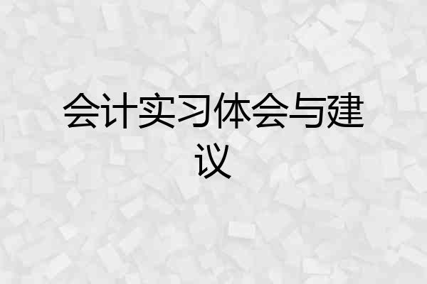 会计实习体会与建议