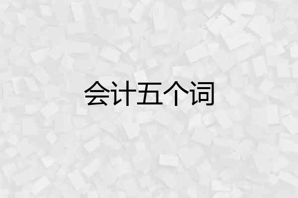 会计五个词