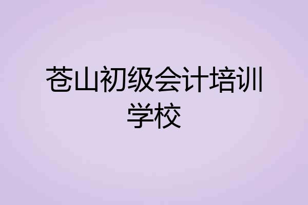 苍山初级会计培训学校