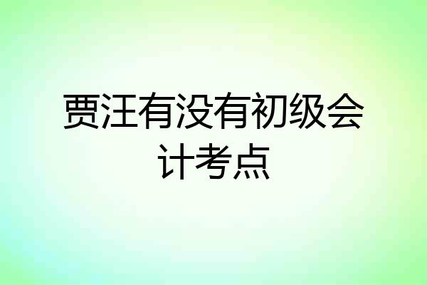 贾汪有没有初级会计考点