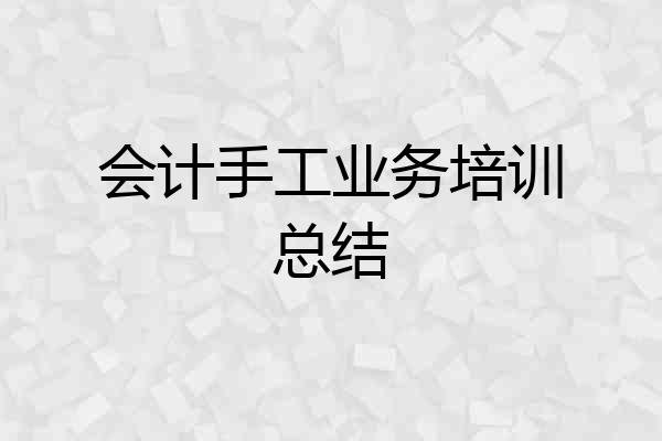 会计手工业务培训总结
