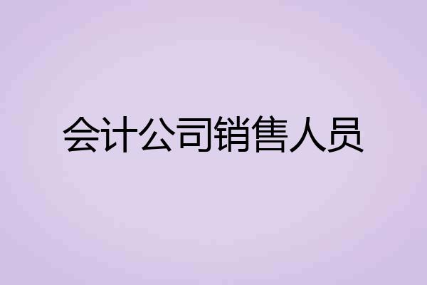 会计公司销售人员