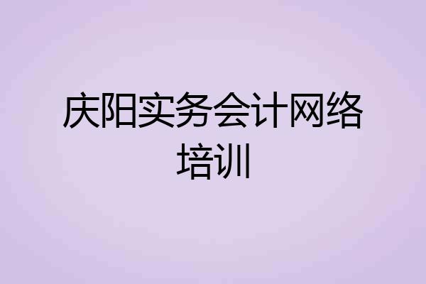 庆阳实务会计网络培训