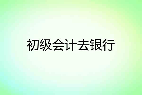 初级会计去银行