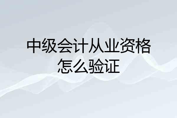 中级会计从业资格怎么验证