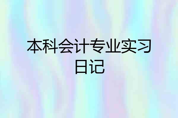 本科会计专业实习日记
