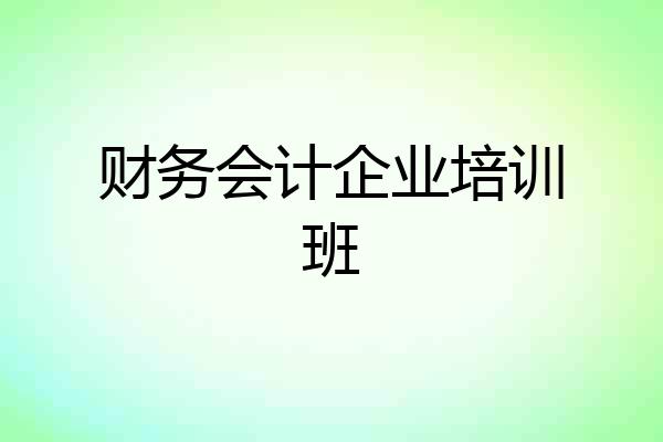 财务会计企业培训班