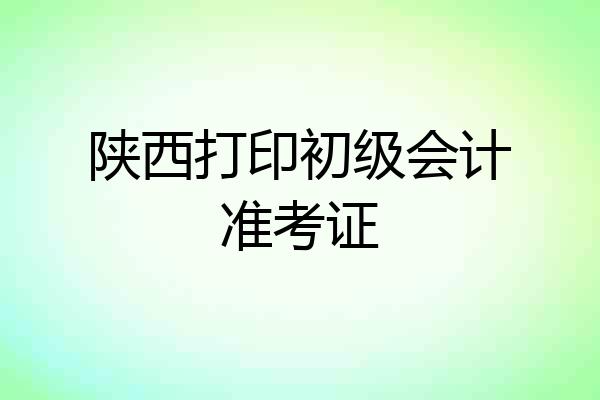 陕西打印初级会计准考证