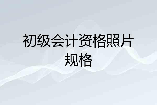 初级会计资格照片规格