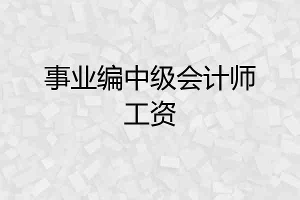 事业编中级会计师工资
