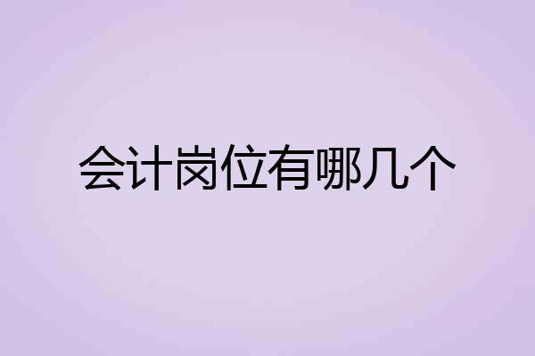 会计岗位有哪几个