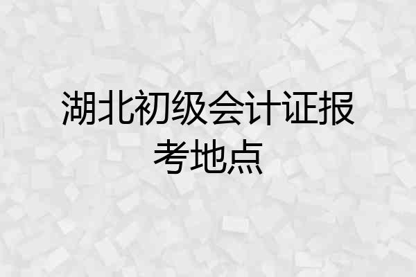 湖北初级会计证报考地点