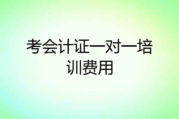 考会计证一对一培训费用