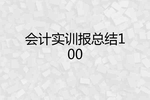 会计实训报总结100