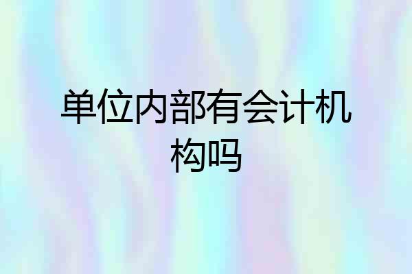 单位内部有会计机构吗
