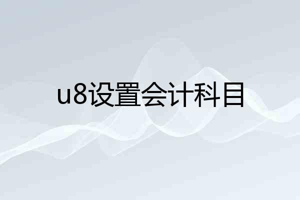 u8设置会计科目
