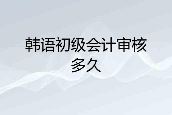 韩语初级会计审核多久