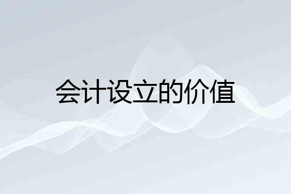 会计设立的价值