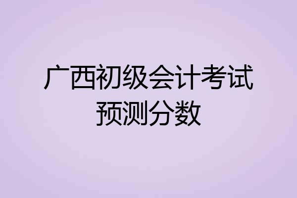 广西初级会计考试预测分数