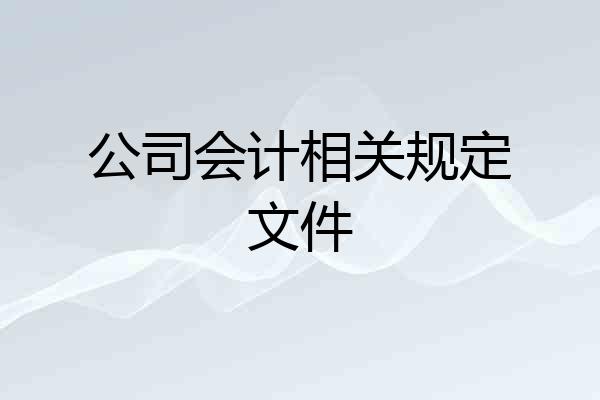 公司会计相关规定文件
