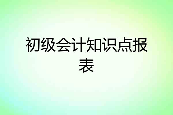 初级会计知识点报表