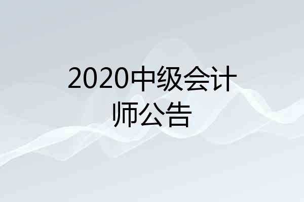 2020中级会计师公告