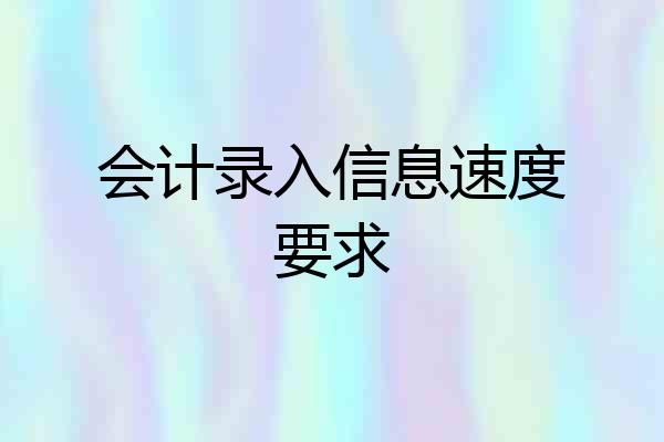 会计录入信息速度要求