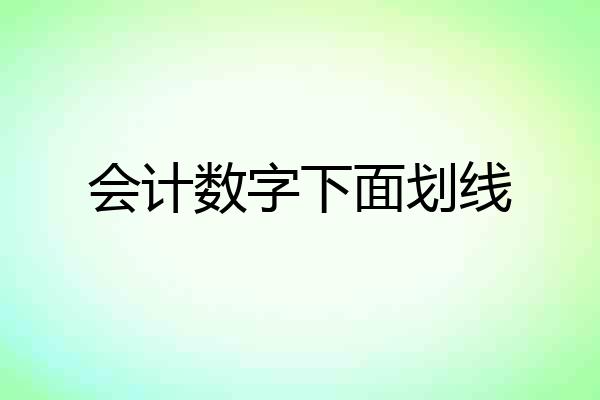 会计数字下面划线