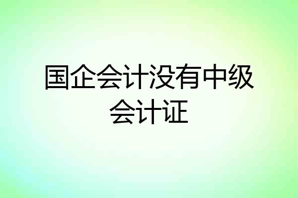 国企会计没有中级会计证