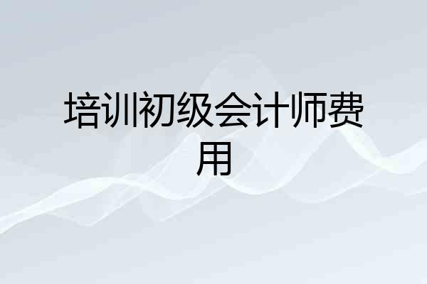 培训初级会计师费用