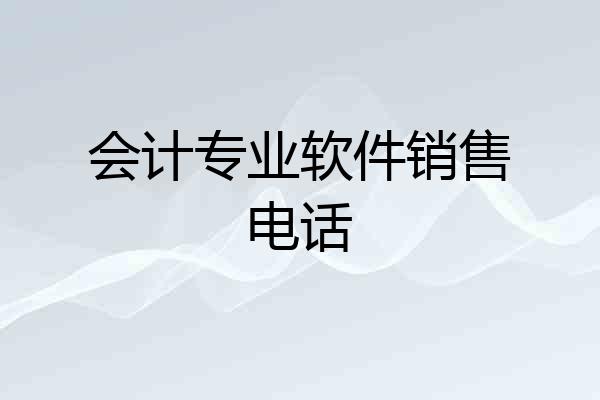 会计专业软件销售电话
