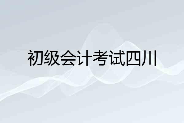 初级会计考试四川