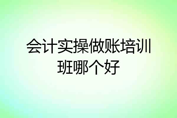 会计实操做账培训班哪个好