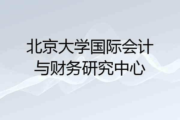 北京大学国际会计与财务研究中心