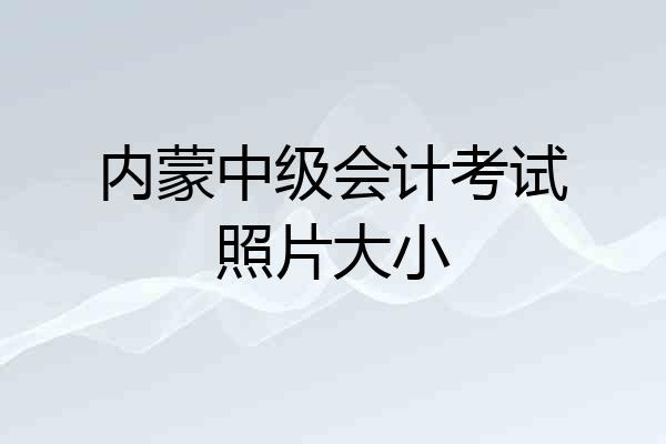 内蒙中级会计考试照片大小