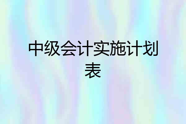 中级会计实施计划表