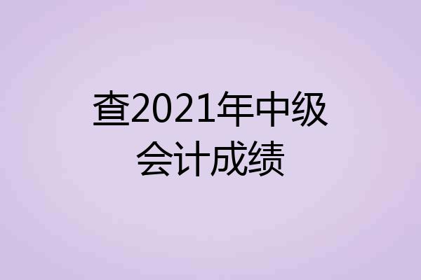 查2021年中级会计成绩