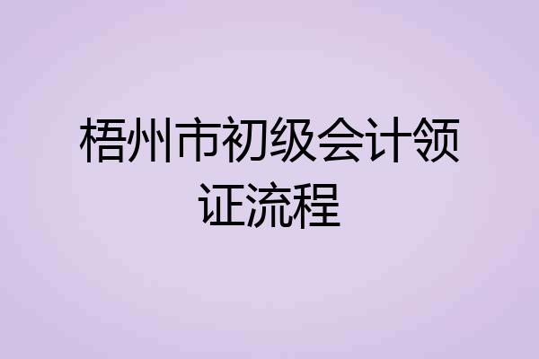 梧州市初级会计领证流程
