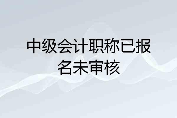 中级会计职称已报名未审核