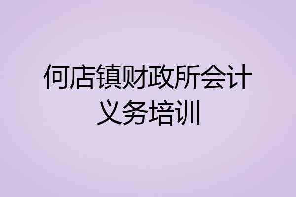何店镇财政所会计义务培训