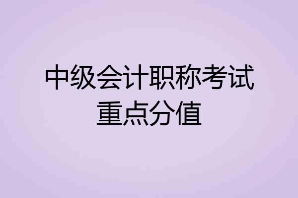 中级会计职称考试重点分值