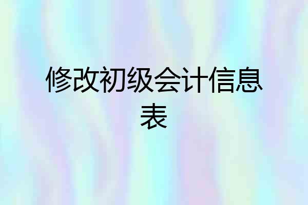 修改初级会计信息表